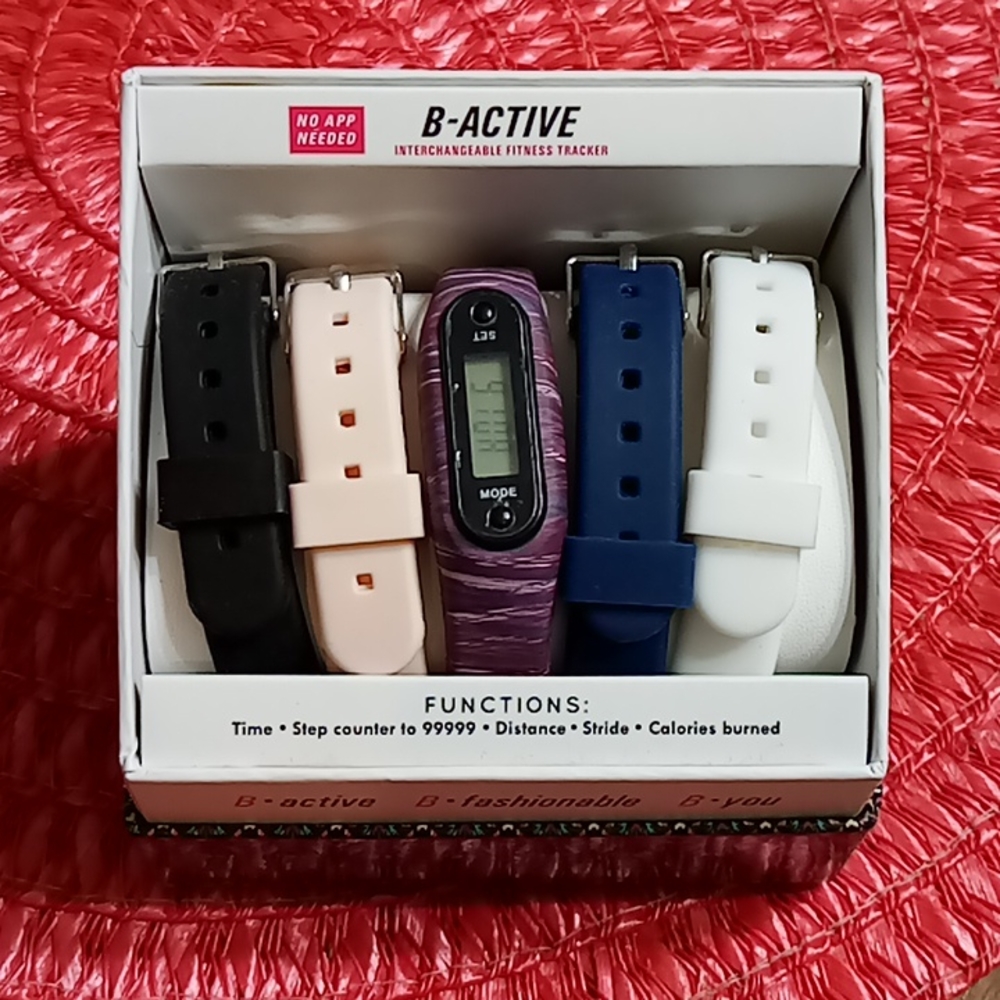 Active USA Interchangeable Fitness Tracker with Multi-Color Bands